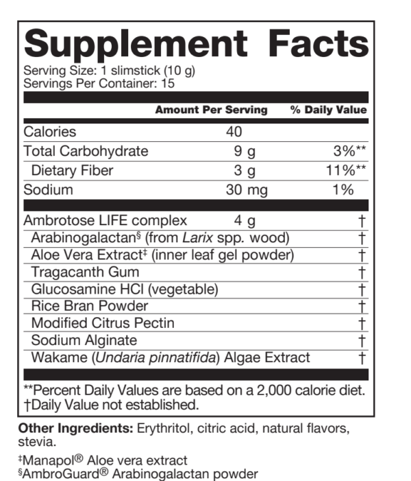 ingredienten ambrotose life slimsticks